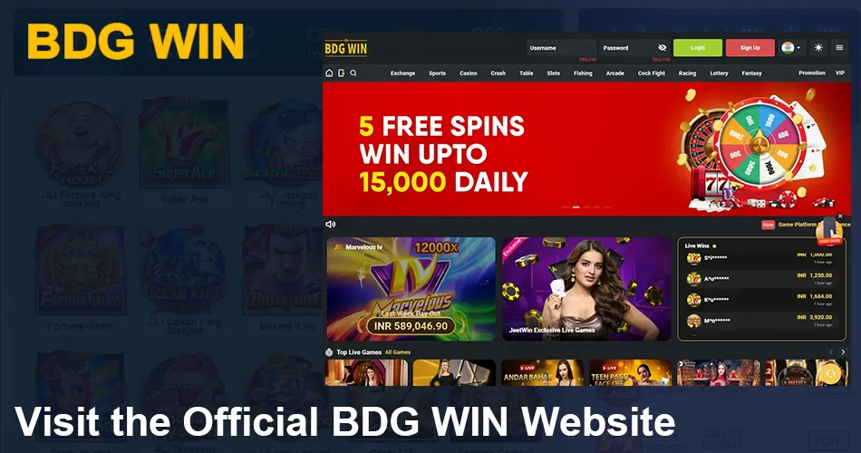 BDG WIN Login Step 1