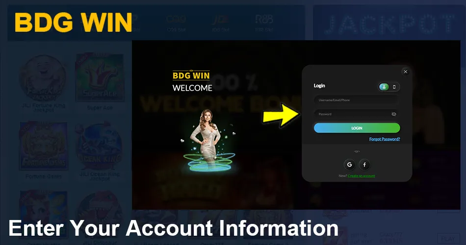 BDG WIN Login Step 3