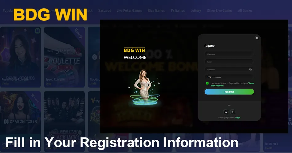 BDG WIN Register Guide 3